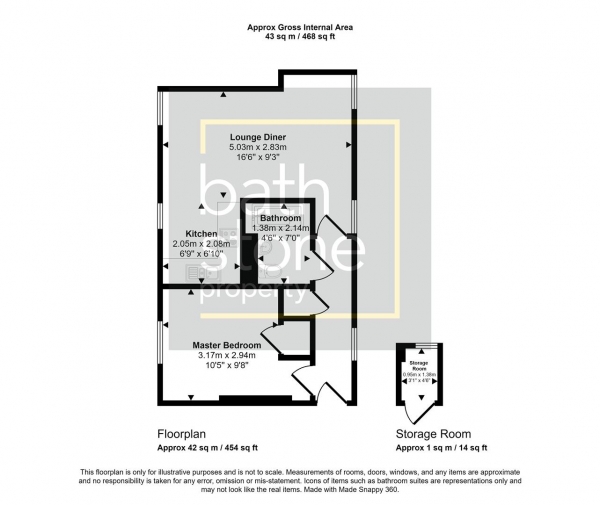 Floor Plan Image for 1 Bedroom Apartment for Sale in Kempthorne Lane, Bath