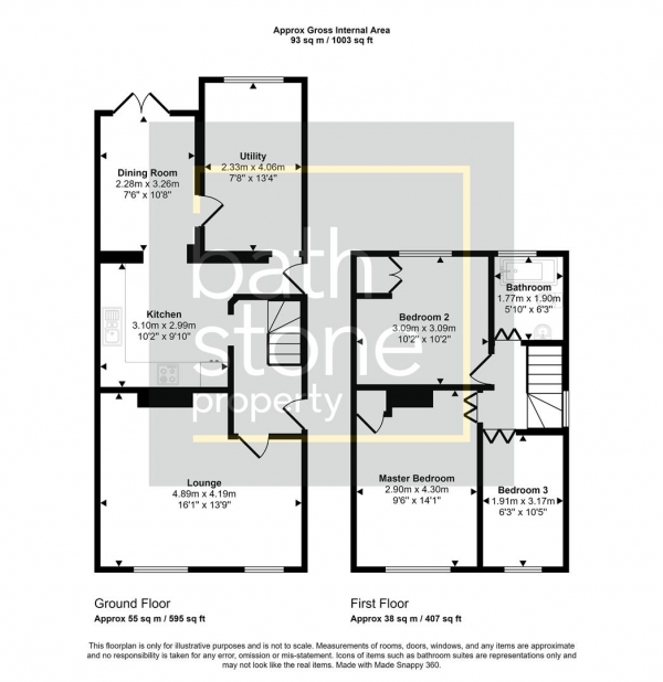 Floor Plan Image for 3 Bedroom Semi-Detached House for Sale in Haycombe Drive, Bath