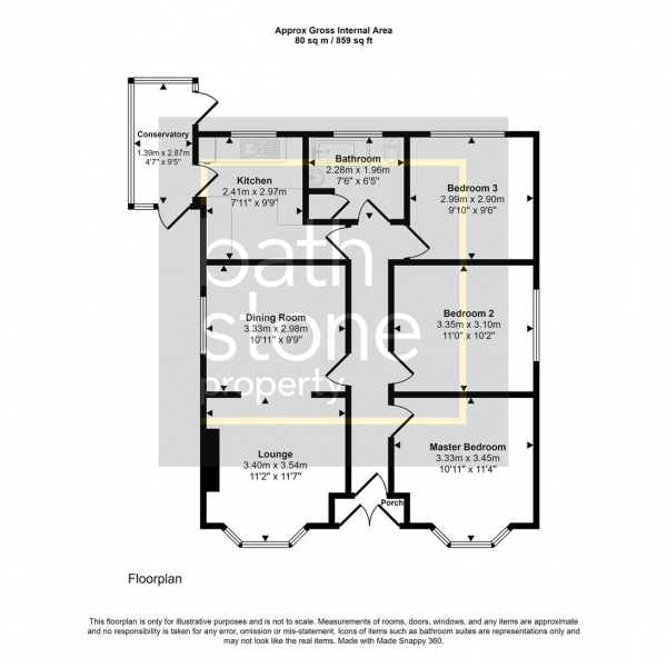 Floor Plan Image for 3 Bedroom Detached Bungalow for Sale in Sladebrook Road, Southdown, Bath