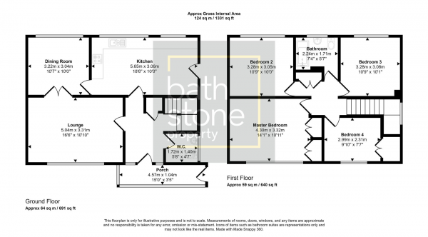 Floor Plan Image for 4 Bedroom Detached House for Sale in Hantone Hill, Bathampton, Bath