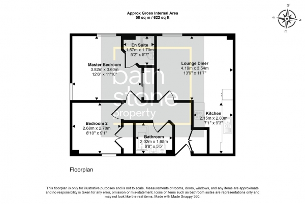 Floor Plan Image for 2 Bedroom Flat for Sale in High Street, Oakhill