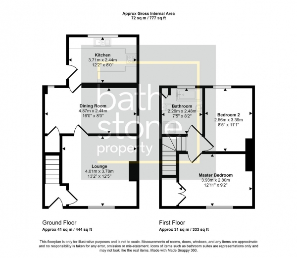 Floor Plan Image for 2 Bedroom End of Terrace House for Sale in Old Fosse Road, Bath