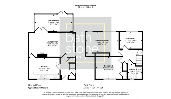 Floor Plan Image for 3 Bedroom End of Terrace House for Sale in Park Hayes, Leigh on Mendip