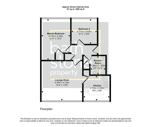 Floor Plan Image for 2 Bedroom Apartment for Sale in Midford Road, Bath