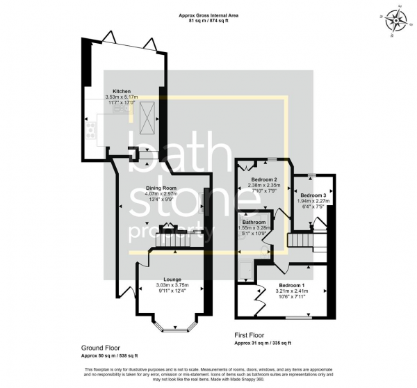 Floor Plan Image for 3 Bedroom Terraced House for Sale in Church Street, Stoke St. Michael