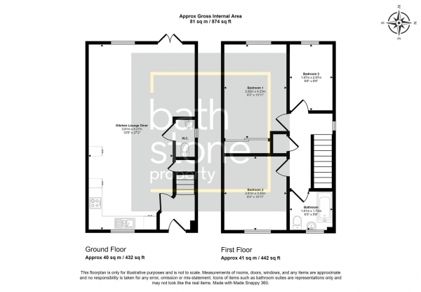 Floor Plan Image for 3 Bedroom Semi-Detached House for Sale in Barton Well, Paulton