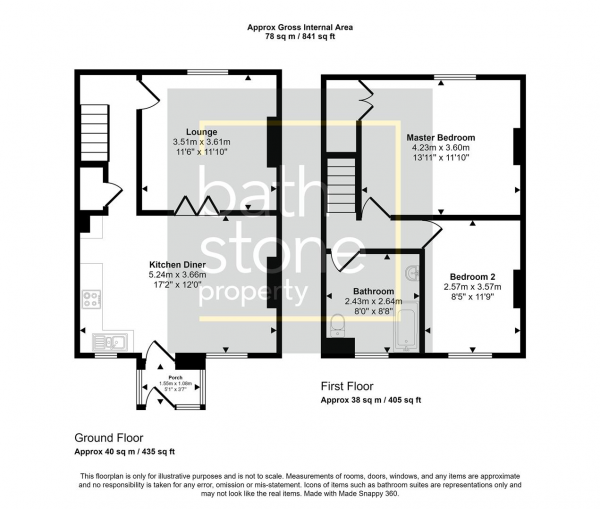 Floor Plan Image for 2 Bedroom End of Terrace House for Sale in Ashgrove, Peasedown St. John, Bath