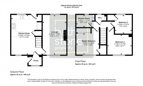 Floor Plan Image for 3 Bedroom Terraced House for Sale in 139 Sheridan Road, Twerton, Bath BA2 1RA