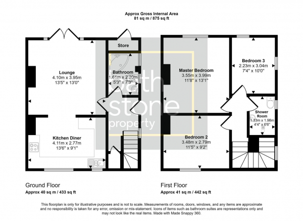 Floor Plan Image for 3 Bedroom Semi-Detached House for Sale in Beech Grove, Bath