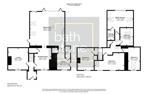 Floor Plan for 4 Bedroom Cottage for Sale in The Pitching, Chilcompton, BA3, 4HF -  &pound550,000