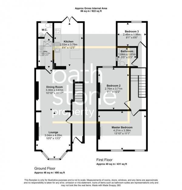 Floor Plan Image for 3 Bedroom End of Terrace House for Sale in Coronation Road, Bath