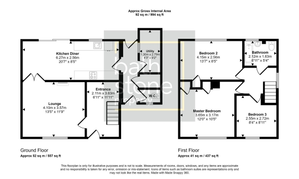 Floor Plan Image for 3 Bedroom Semi-Detached House for Sale in Cameley Green, Bath