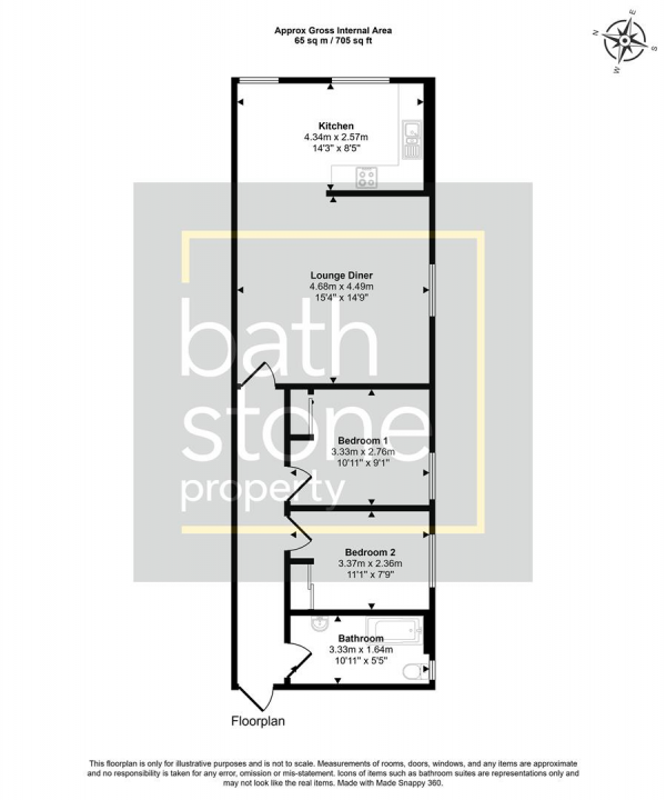 Floor Plan Image for 2 Bedroom Flat for Sale in South Road, Midsomer Norton