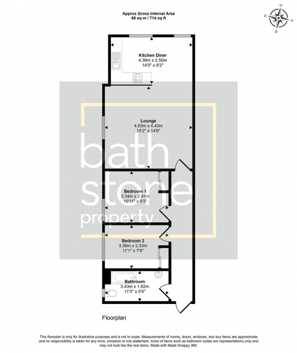 Floor Plan Image for 2 Bedroom Flat for Sale in South Road, Midsomer Norton