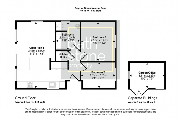 Floor Plan Image for 2 Bedroom Detached Bungalow for Sale in Cotswold View, Bath