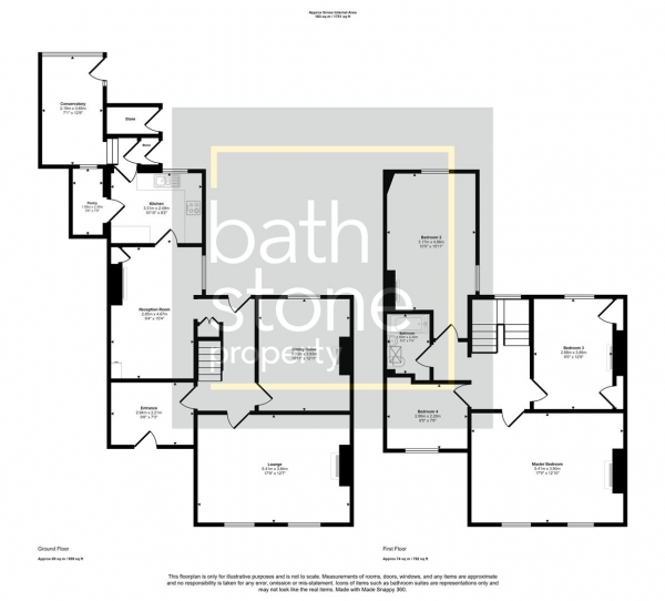 Floor Plan Image for 4 Bedroom Property for Sale in Beechen Cliff Road, Bath