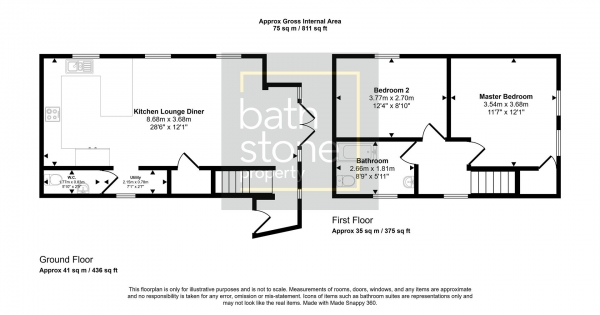 Floor Plan Image for 2 Bedroom Semi-Detached House for Sale in Mount Road, Southdown, Bath