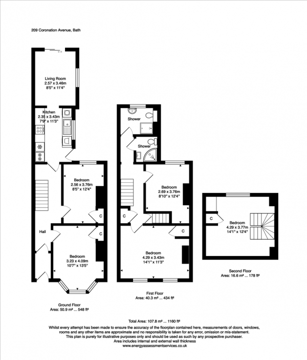 Floor Plan Image for 5 Bedroom Terraced House to Rent in Coronation Avenue, BA2 2JZ