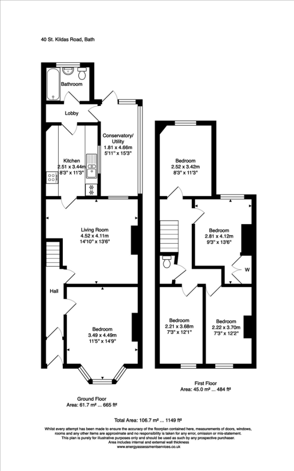 Floor Plan Image for 5 Bedroom Terraced House to Rent in St Kildas Road, BA2 3QL