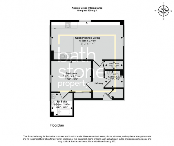 Floor Plan Image for 1 Bedroom Flat for Sale in High Street, Oakhill