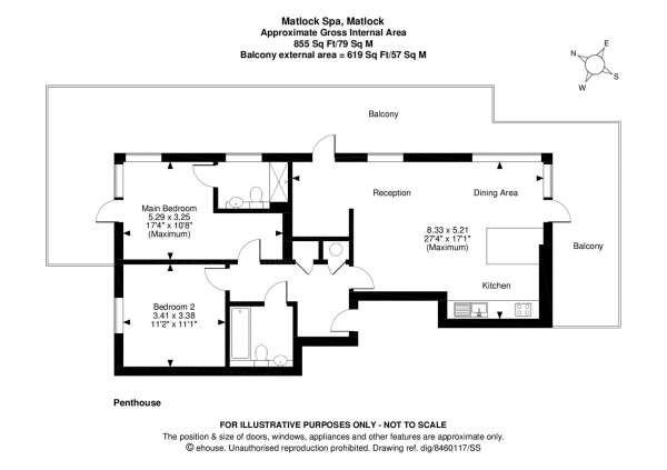 Floor Plan Image for 2 Bedroom Penthouse for Sale in Matlock Spa Road, Matlock, Derbyshire DE4 3TF