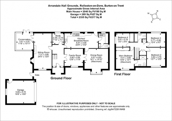 Floor Plan Image for 4 Bedroom Detached House for Sale in Hall Grounds, Rolleston-On-Dove, Burton-On-Trent, Staffordshire