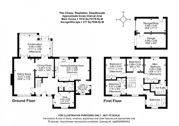 Floor Plan Image for 4 Bedroom Detached House for Sale in The Chase, Rosliston, Swadlincote, Derbyshire DE12 8HY