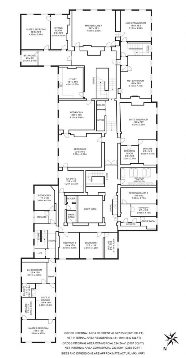 Floor Plan Image for 13 Bedroom Country House for Sale in Whitworth Road, Darley Dale, Matlock, Derbyshire, DE4 2HJ