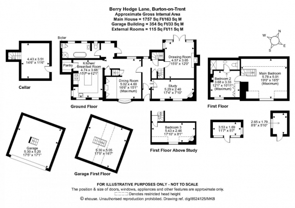 Floor Plan Image for 3 Bedroom Detached House for Sale in Berry Hedge Lane, Burton-On-Trent, Staffordshire DE15 0DP