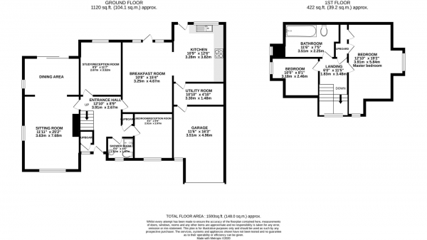 Floor Plan Image for 3 Bedroom Detached Bungalow to Rent in Links Drive, Radlett