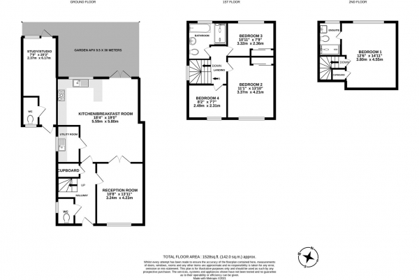 Floor Plan Image for 4 Bedroom Semi-Detached House for Sale in Pine Grove, Bushey