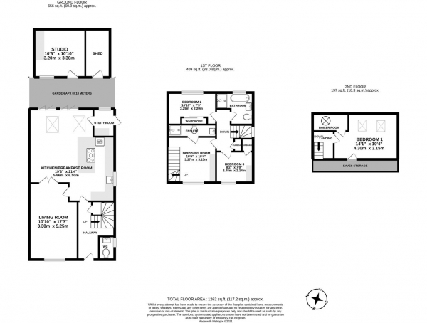 Floor Plan Image for 3 Bedroom Semi-Detached House for Sale in Pine Grove, Bushey