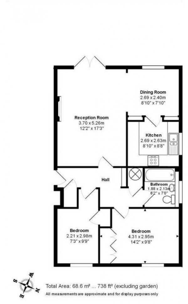 Floor Plan Image for 2 Bedroom Flat for Sale in Watling Street, Radlett