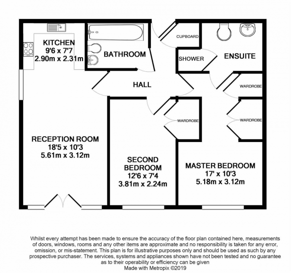 Floor Plan for 2 Bedroom Apartment to Rent in St. Albans Road,Garston,  Watford, WD25, 9FH - £300 pw | £1300 pcm