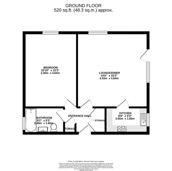 Floor Plan Image for 1 Bedroom Apartment for Sale in Woodfield Road, Radlett