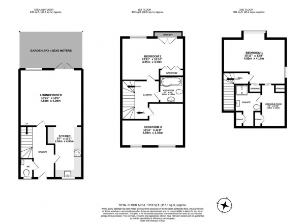 Floor Plan Image for 3 Bedroom Terraced House for Sale in Thorndale Terrace