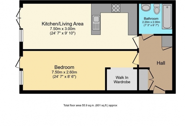 Floor Plan Image for 1 Bedroom Apartment for Sale in Watling Street, Radlett