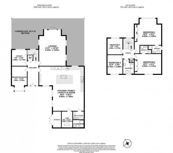 Floor Plan Image for 5 Bedroom Detached House for Sale in The Rose Walk, RADLETT.