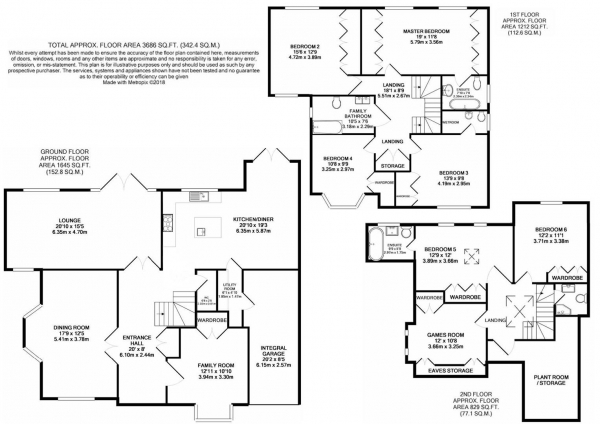 Floor Plan Image for 7 Bedroom Detached House for Sale in The Rose Walk, Radlett