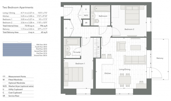 Floor Plan Image for 2 Bedroom Apartment for Sale in Millar House Station Road WD6