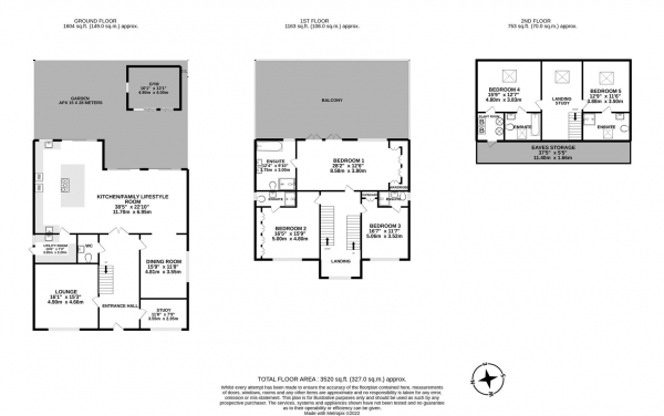 Floor Plan Image for 5 Bedroom Detached House for Sale in Newberries Avenue, Radlett