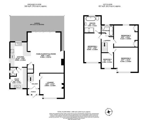 Floor Plan Image for 4 Bedroom Property for Sale in Rectory Lane, Shenley, Radlett