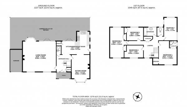 Floor Plan Image for 5 Bedroom Detached House for Sale in Aldenham Avenue, Radlett