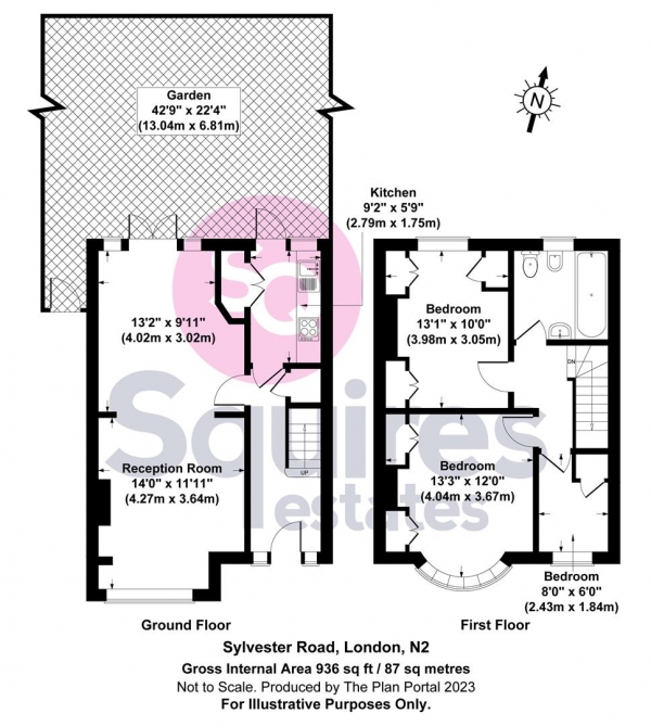 Floor Plan Image for 3 Bedroom End of Terrace House for Sale in Sylvester Road, East Finchley