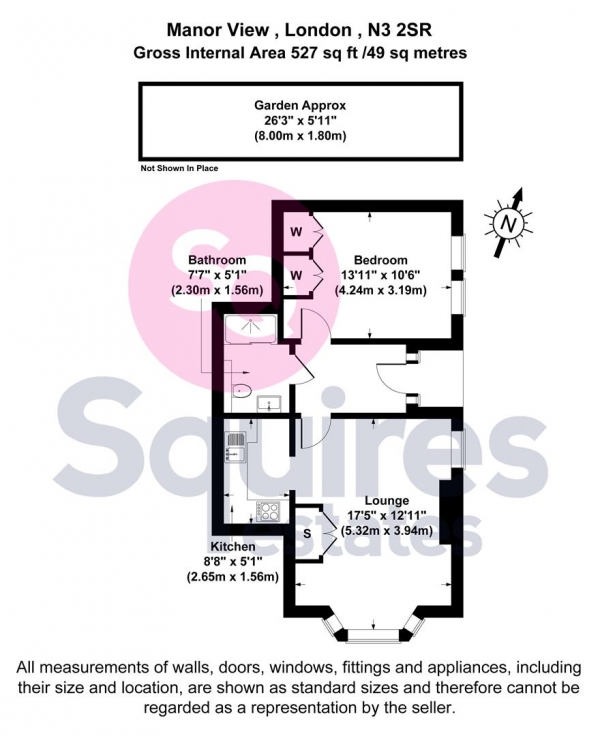 Floor Plan Image for 1 Bedroom Flat for Sale in Manor View, Finchley