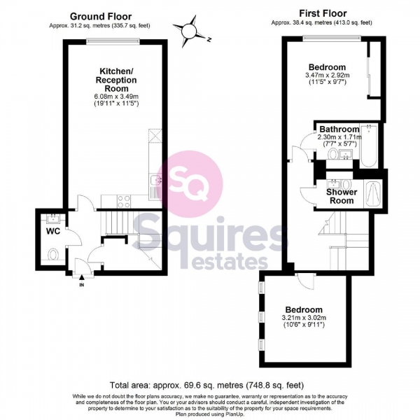 Floor Plan Image for 2 Bedroom Flat for Sale in Cornwall Avenue, Finchley