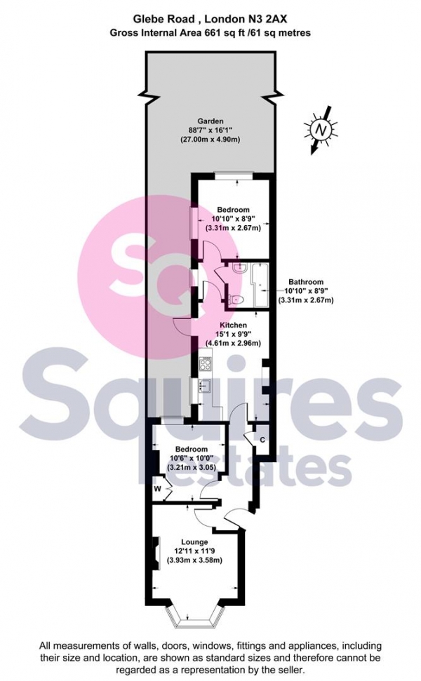 Floor Plan Image for 2 Bedroom Flat for Sale in Glebe Road, Finchley