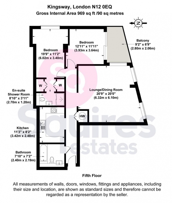 Floor Plan Image for 2 Bedroom Flat for Sale in Kingsway, North Finchley