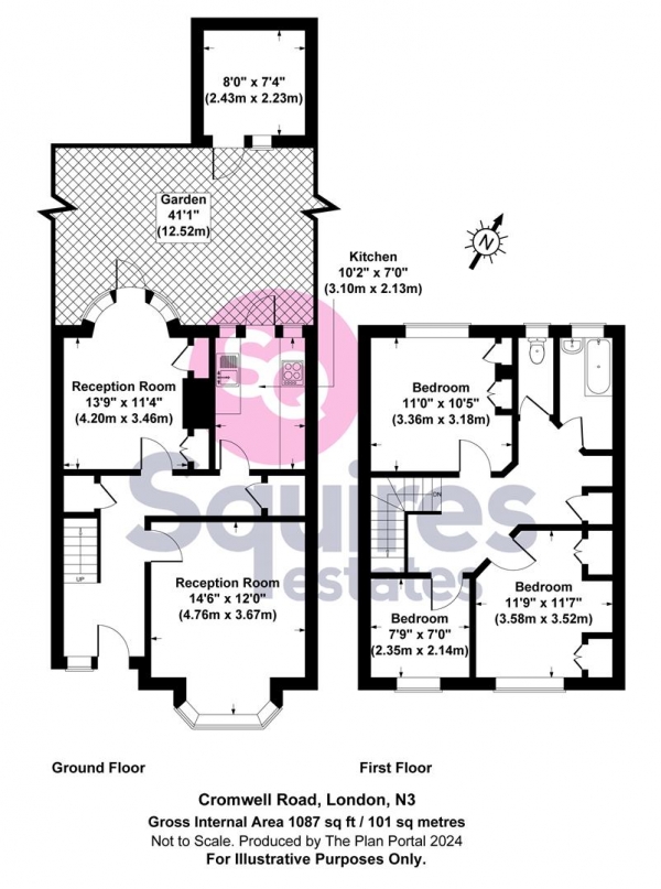 Floor Plan Image for 3 Bedroom Semi-Detached House for Sale in Cromwell Road, Finchley