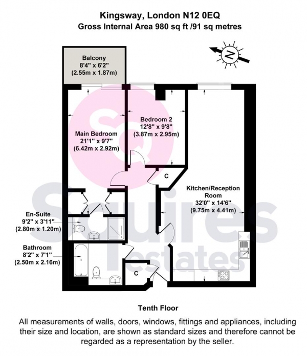 Floor Plan Image for 2 Bedroom Flat for Sale in Kingsway, London